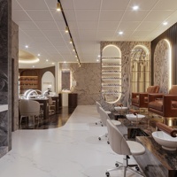 Desain Interior Furnitur Salon Kecantikan Modern Mewah Ramah Lingkungan Tahan Air untuk Toko Manikur, Renovasi Ruangan Lengkap