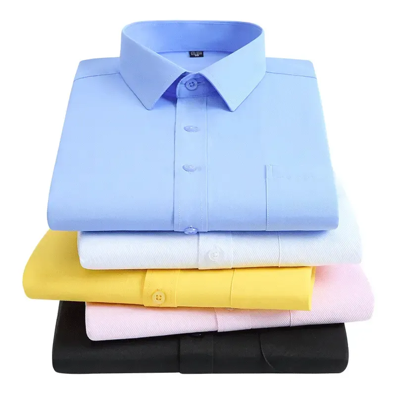 Haute qualité Offre Spéciale bureau coton grande taille col montant officiel à manches longues tenue d'affaires grande taille hommes chemises formelles