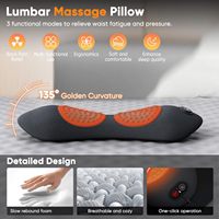 Coussin de Massage Lombaire Électrique Rechargeable, Oreiller de Soutien pour Soulagement de la Douleur, Dispositif de Traction, Cale Lombaire