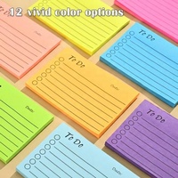Bloc de Notas Adhesivas para Planificación Diaria, 12 Colores Brillantes, 50 Hojas, Impresión UV, Gestión de Tareas, Portátil, Autoadhesivo