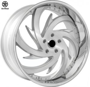 Jantes en alliage forgé DW Deep Convace Deep Dish, 24 et 26 pouces, jantes à rebord profond argentées pour Toyota Tundra Chevrolet Silverado 1500 - Product Image 1