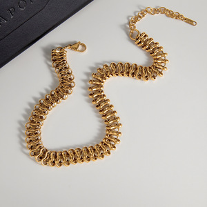 Gargantilla de Cadena Gruesa de Acero Inoxidable, Accesorio de Lujo para Vestidos de Noche para Mujer - Product Image 3