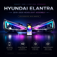 Ensemble de phares LED à changement de couleur WRGB haute luminosité pour Hyundai Elantra 2019, rétrofit complet, projecteur DRL modifié