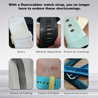 FKM durable pour bracelet de montre 18/20/22mm boucle ardillon matériau antiallergique entièrement étanche remplacement de montre intelligente multi-couleurs