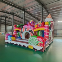 Château gonflable de maison de videur de thème de sucrerie avec le toboggan aquatique pour la vente extérieure de location de partie d'enfants