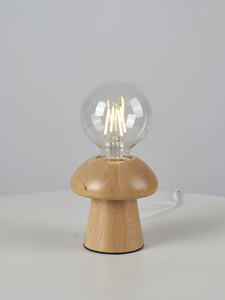 Lampe de table moderne en bois en forme de champignon, ampoule LED E27, 2700K blanc chaud, design scandinave, petite taille, lumière décorative pour chambre à coucher - Product Image 4