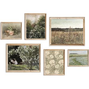 Vintage Français Pays Mur Art Floral Boho Affiche Esthétique Chambre Salon Printemps Paysage Prairie Prints 14x11 Pouces - Product Image 1