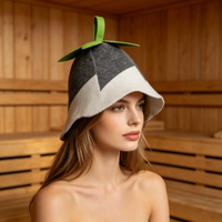 Шерстяная шапка для сауны Top Green: мягкая, многоразовая, подвесная, для ухода за волосами паром, с защитой ушей, для сауны, спа и горячих источников