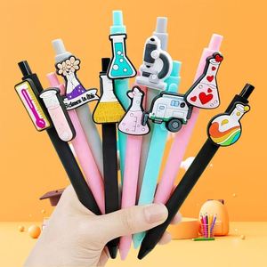 Stylo bille en plastique sur le thème du laboratoire de chimie, série expériences scientifiques, avec logo, cadeau de fête, fournitures scolaires et de bureau - Product Image 3