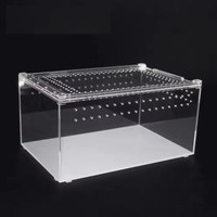 Boîte d'alimentation pour terrarium en acrylique transparent magnétique sur mesure avec logo