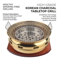 Barbecue coréen rond commercial avec grand réchaud domestique et fonction de cuisson au charbon de bois