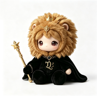 Figurine en peluche du zodiaque Lion en PVC, Poupée Roi Lion avec Couronne et Baguette Magique, Jouet d'art en boîte mystère personnalisé ODM pour collection, Cadeau Premium