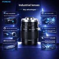 POMEAS Brand 0.5X C-mount Telecentric Lens 55mm Optical Low Distortion Machine Vision Measurement Lens Model