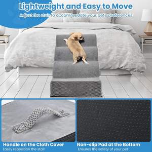 30d 19.6 Inch Hoge Trappen Voor Huisdieren Voor Kleine Honden 4 Treden Met Kleine Opstaphoek Moderne Ontwerpstijl Voor Huismeubilair In De Woonkamer - Product Image 5