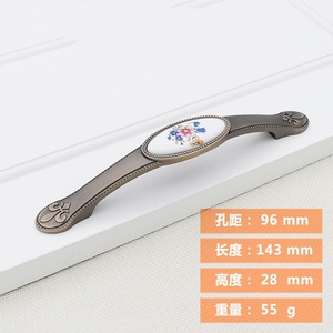 Antique Bronze <b>Ceramic</b> Pull Handle for Single-Hole for Kitchen Cabinets Dressers Wardrobe Doors Hardware Cabinet Handle - Product Image 5