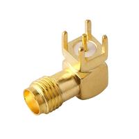 Adaptateur coaxial plaqué or de connecteur RF de montage sur PCB à angle droit de haute qualité