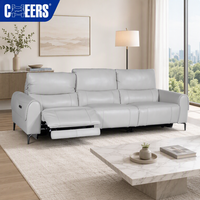 MANWAH CHEERS Zero Wall Power Relaxsofa 3-Sitzer Elektrisches Leder-Relaxsofa L-Form Wohnzimmer-Set Möbel Couch