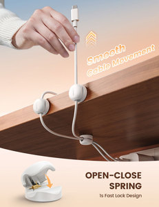 Lamicall STRK05 ODM - <span class=keywords><strong>Clips</strong></span> Multiusos para Cables, 6 Unidades, Organizador de Cables con Resorte, Soporte para Cables, Gestión de Cables para Escritorio, PC, Coche, Pared, Mesa - Product Image 6