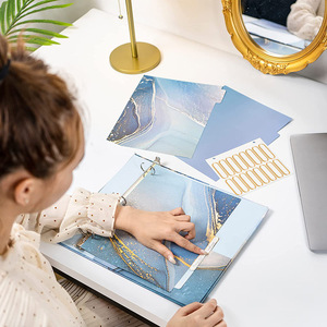 Tùy chỉnh in ấn A5 A4 B5 giấy thư mục tập tin chất kết dính thiết kế độc đáo chất kết dính thư mục tài liệu với ngăn 3 Nhẫn chất kết dính giữ tập tin - Product Image 5