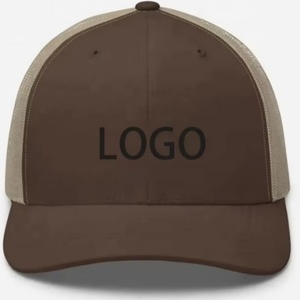Casquettes de camionneur personnalisées en gros, casquette de baseball en coton à 5 panneaux, casquette en maille pour homme avec logo brodé en cuir - Product Image 6