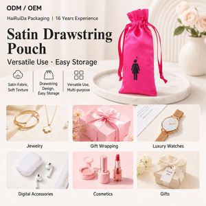 Bolsa de Satén con Cordón para Joyería, Regalo, Logotipo Personalizado, Venta al Por Mayor - Product Image 2