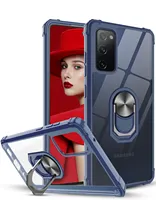 Leyi Schokbestendig Magnetische Ring Houder Clear Acryl Transparante Mobiele Telefoon Back Cover Beschermhoes Voor Samsung Galaxy S20 Fe