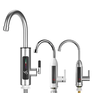 Instant Water Tap Electric, Faucet Stainless Steel Kitchen Mixer Tap Heated Faucet Tankless Geyser Tap/