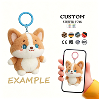 Gantungan Kunci Boneka Corgi Kuning Kustom dengan Teknik Bordir, Bahan Lembut, Tersedia Layanan OEM/ODM, Gantungan Kunci Kustom