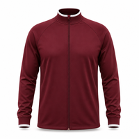 Veste de survêtement de football unie de haute qualité avec fermeture éclair intégrale pour homme, personnalisable avec logo, idéale pour l'entraînement et le jogging