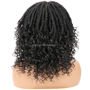 Afro dreadlock Locs peluca sintética Ombre trenzado Dreadlock negro marrón africano Faux Locs <span class=keywords><strong>diadema</strong></span> Crochet Twist <span class=keywords><strong>pelo</strong></span> pelucas cortas - Product Image 4