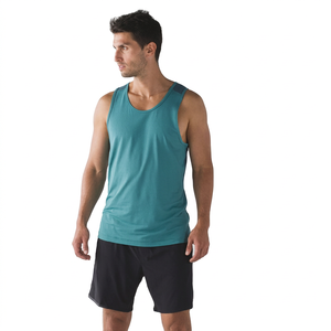 Custom Men's High Quality Thermal Fitness Shorts Tank <b>Top</b> Summer Slim Fit Casual Short Neck Custom Logo Label Outerwear Sets - Product Image 1