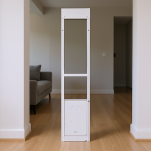 Porte coulissante en verre pour animaux de compagnie, hauteur réglable, pour chiens, 91-96 pouces, cadre en aluminium, usage intérieur, écran magnétique - Product Image 3