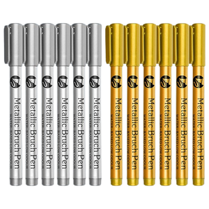 Doble punta brillo pizarra artesaní<span class=keywords><strong>a</strong></span> Diy <span class=keywords><strong>pintura</strong></span> pluma metálica <span class=keywords><strong>plata</strong></span> oro <span class=keywords><strong>a</strong></span> base de agua rotuladores indelebles para dibujo de tarjeta de arte - Product Image 5