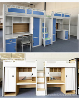 Lit et bureau combinés en acier épaissi sur mesure pour dortoirs universitaires, appartements, chambres à coucher, design moderne pour usage scolaire