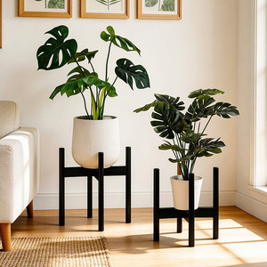 Soporte de madera para plantas suculentas, móvil, para interiores, para balcón, sala de estar y sala de estar principal. - Product Image 2