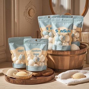 Bolsas de Embalaje Personalizadas para Jabón de Baño con Flores, Bolsas de Plástico con Cierre Vertical para Jabón, Bolsas de Embalaje para Productos de Baño con Sal Marina - Product Image 3
