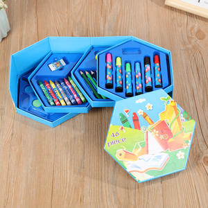 Set Alat Lukis untuk Anak-anak dengan Kemasan Kotak Kustom, Bahan Warna-warni, Krayon Kartun, Set Lukis Cat Air - Product Image 2