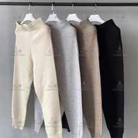 Pull à capuche avec col en fourrure de haute qualité pull-over pantalon ensemble de deux pièces sweat à capuche en laine personnalisé doux pour femmes ensemble de pull-over en fourrure