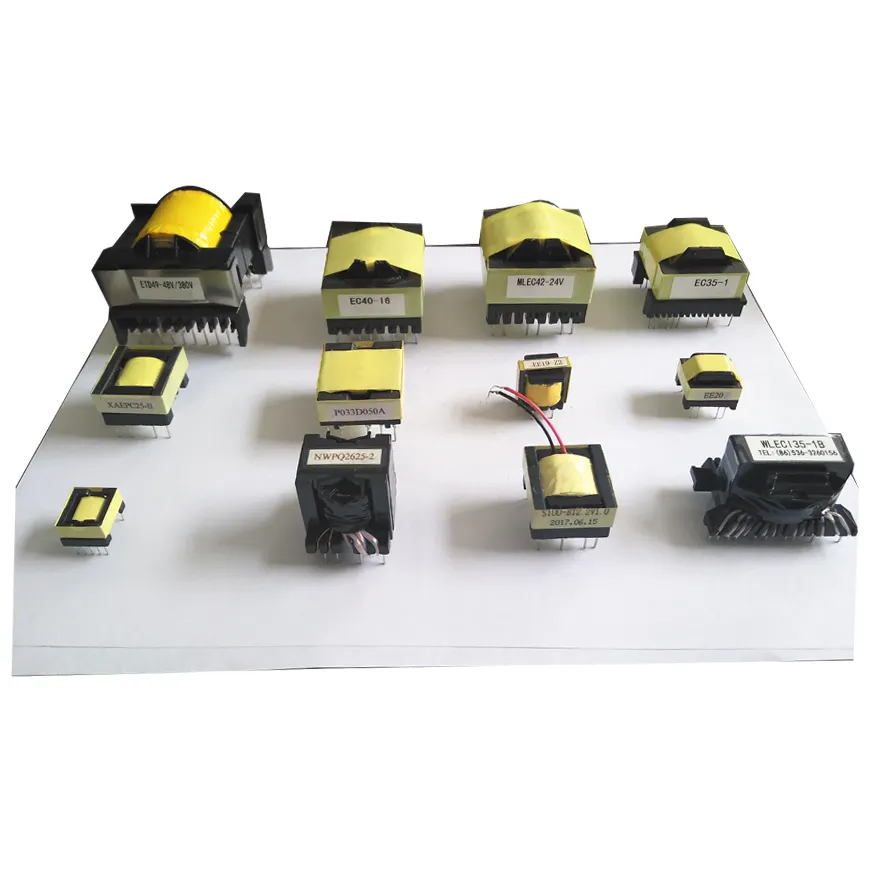 EE transformator frekuensi tinggi elektronik 300-Watt Step Up inti ferit SMT SMD tegangan tinggi vertikal tipe EE