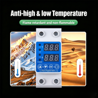 Protector de Sobretensión y Baja Tensión 63A 220V, Relé de Corriente Digital Ajustable con Pantalla LED Dual y Recuperación Automática