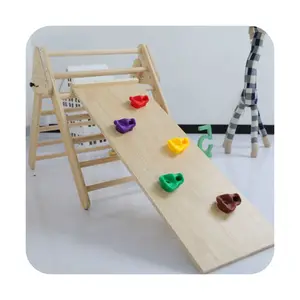 Indoor Wholesale Natural Wooden Climbing Triangle Toys For Children