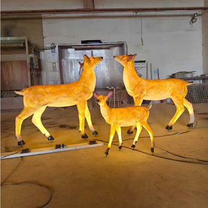 Escultura de Ciervo de Resina de Fibra de Vidrio para Exteriores, Luz LED Decorativa para Parques, Paisajes y Festivales - Product Image 1