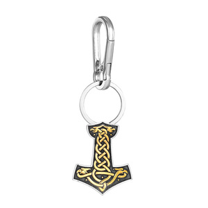 Porte-clés Marteau de Thor Viking Nordique Yunnique en Alliage de Zinc, Texture Celtique Vintage, Pendentif pour Homme, Accessoire Cadeau - Product Image 5