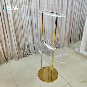 Centro de Mesa LEDA para Bodas, Soporte de Flores de Metal Dorado, Panel Acrílico con Luz para Decoración de Eventos y Fiestas - Product Image 3
