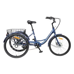 Bicicletas de 3 ruedas a precio bajo de buena calidad para adultos con engranajes Triciclo para adultos Triciclo de 3 ruedas Bicicleta de 3 ruedas para adultos