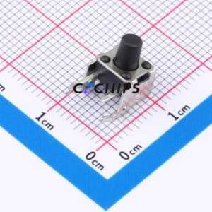 GT-TC101A-H080-L1 Tactile Switch Through hole,6x7.5mm Switch Single Pole Single Throw Round Button 1.6N Right Angle Insert - Product Image 1