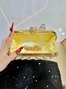 New Pearl Evening Vintage Women's Handmade Beaded <b>Clutch</b> Bag With Hasp Closure and Polyester for Wedding and Daily Use Tanjing - Product Image 3