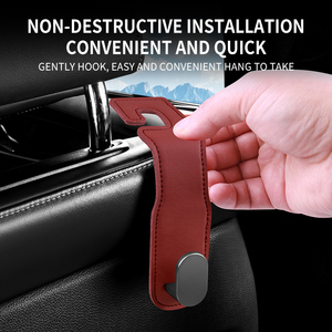 Quality Car Headrest <b>Hook</b> Premium Leather Rear Seat Hanging Dual <b>Hook</b> Alloy <b>Hook</b> Hanger Universal 20KG Large Load-Bearing - Product Image 5