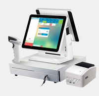 OEM 58mm 80mm sistem Printer POS bawaan mesin kas dengan layar sentuh sampai putih dan hitam 80mm pencetak tanda terima