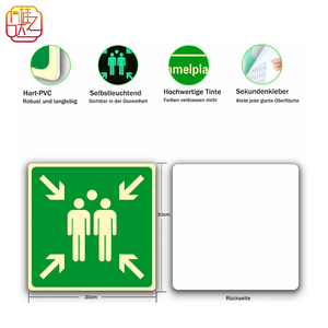 Panneau de point d'assemblage d'urgence, panneau de sécurité lumineux dans le noir pour point d'évacuation au lieu de travail, en zone publique - Product Image 2